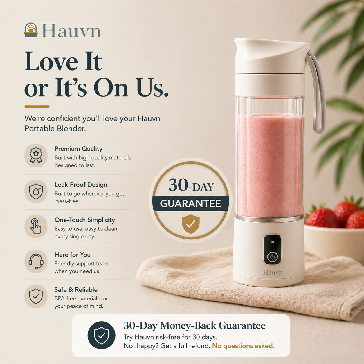 Hauvn Portable Blender Bottle