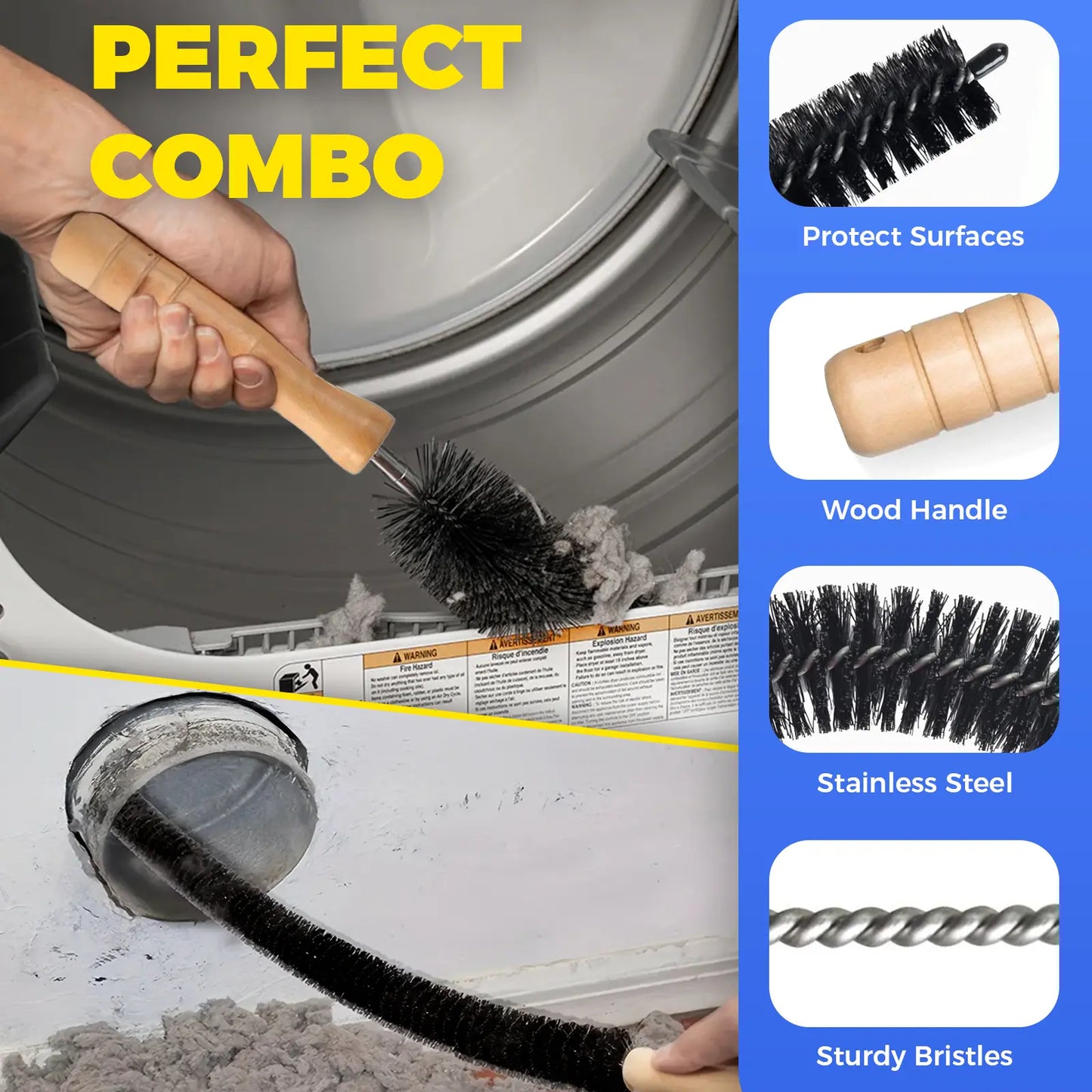 Hauvn Dryer Vent Cleaning Kit (Hose + Brush)