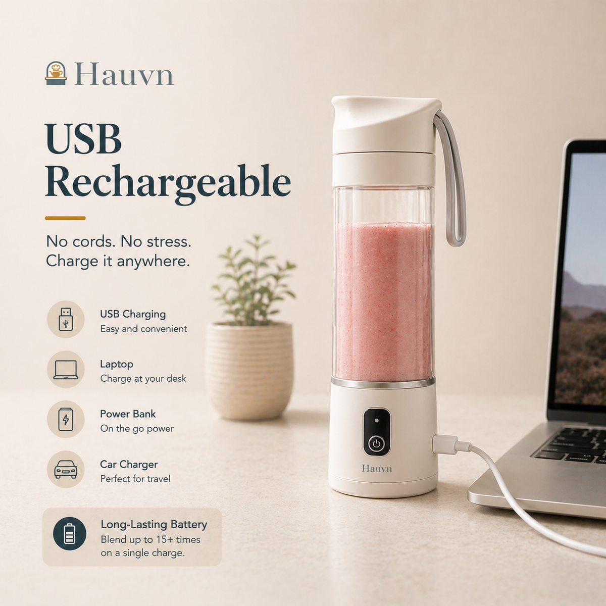 Hauvn Portable Blender Bottle