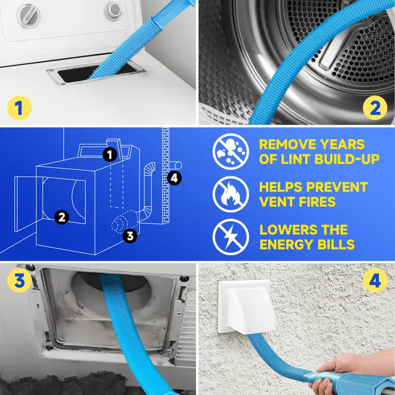 Hauvn Dryer Vent Cleaning Kit (Hose + Brush)