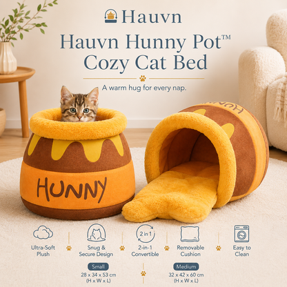 Hauvn Hunny Pot™ Cozy Cat Bed