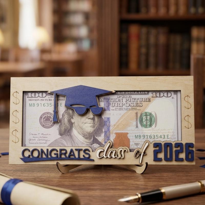 2026 Graduation Money Holder Wood Engraved Gift Box