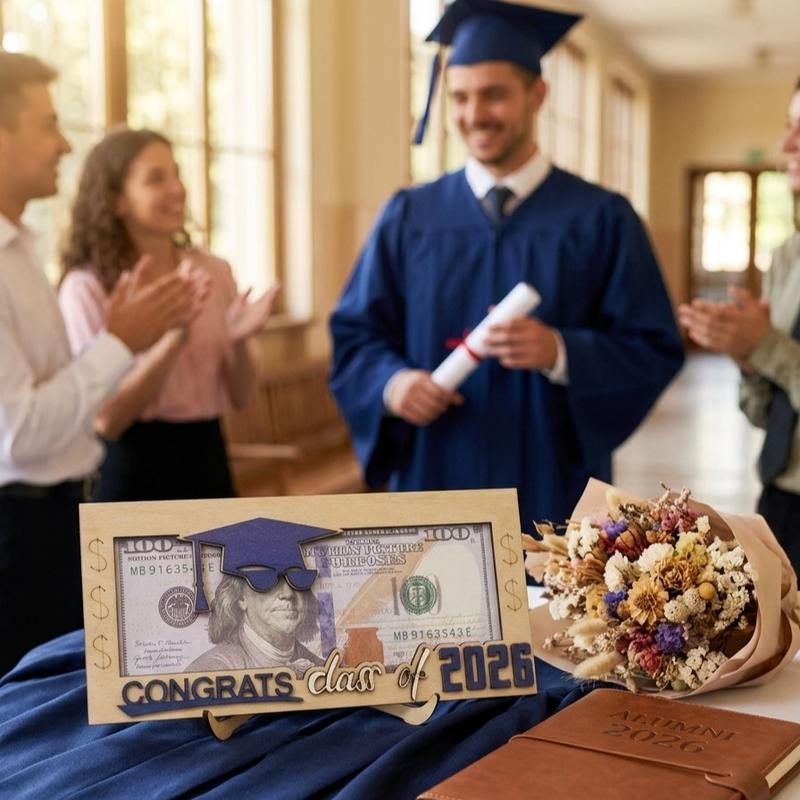 2026 Graduation Money Holder Wood Engraved Gift Box