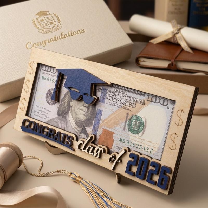 2026 Graduation Money Holder Wood Engraved Gift Box