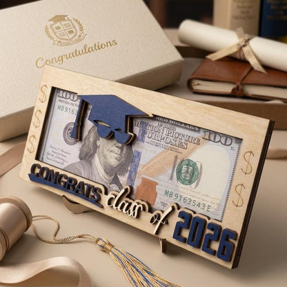 2026 Graduation Money Holder Wood Engraved Gift Box