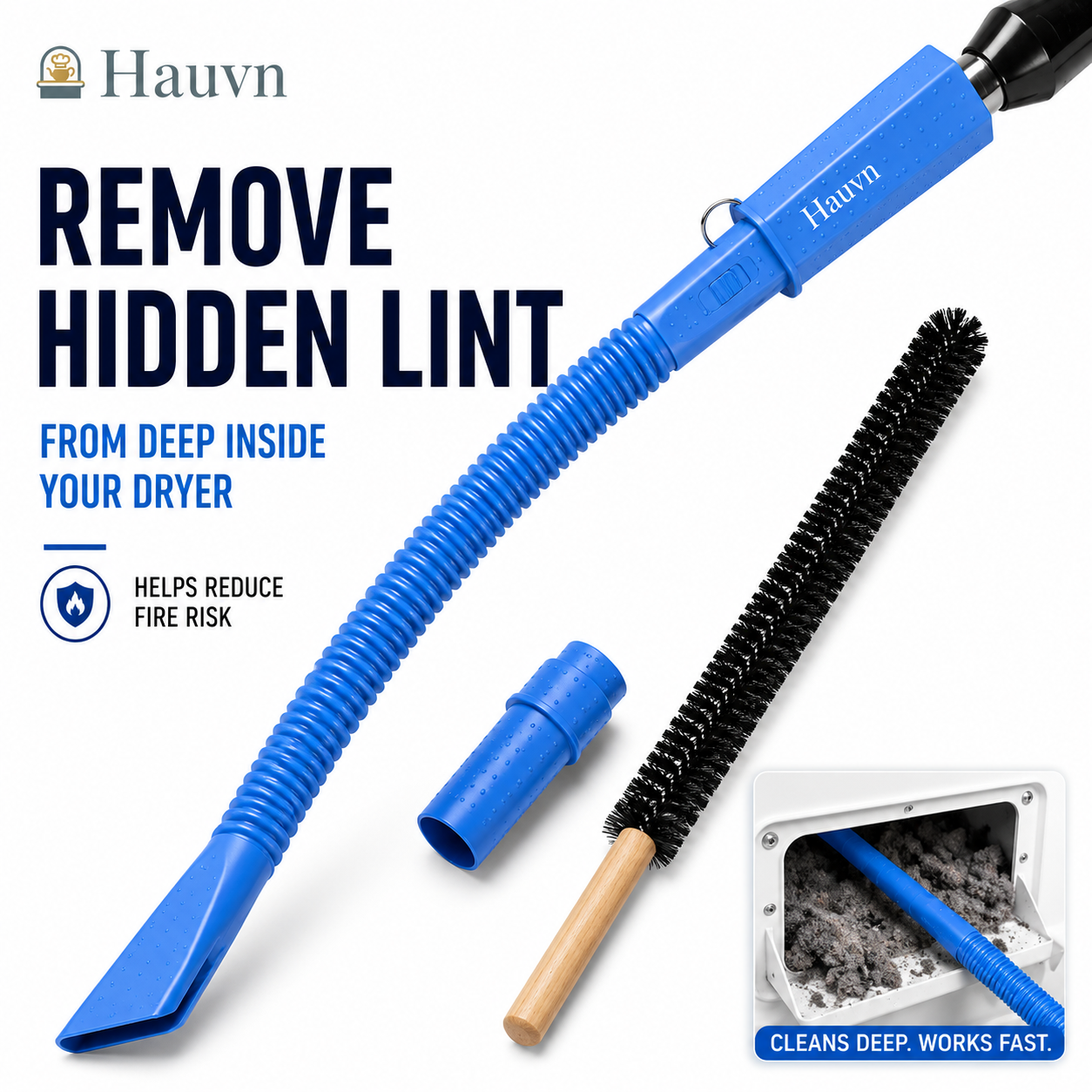 Hauvn Dryer Vent Cleaning Kit (Hose + Brush)